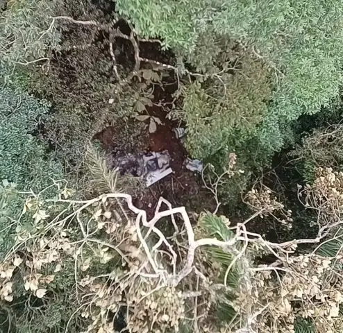 avião de pequeno porte cai em mata em santa catarina