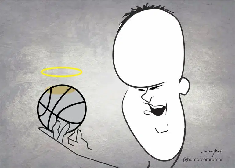 Cartunista campinense participa de exposição em homenagem a Oscar Schmidt; veja seu traço fred ozanan caricatura em homenagem a oscar schmidt